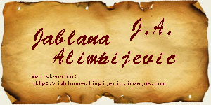 Jablana Alimpijević vizit kartica